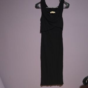 Michael Kors Elegant Black Sleeveless Midi Dress